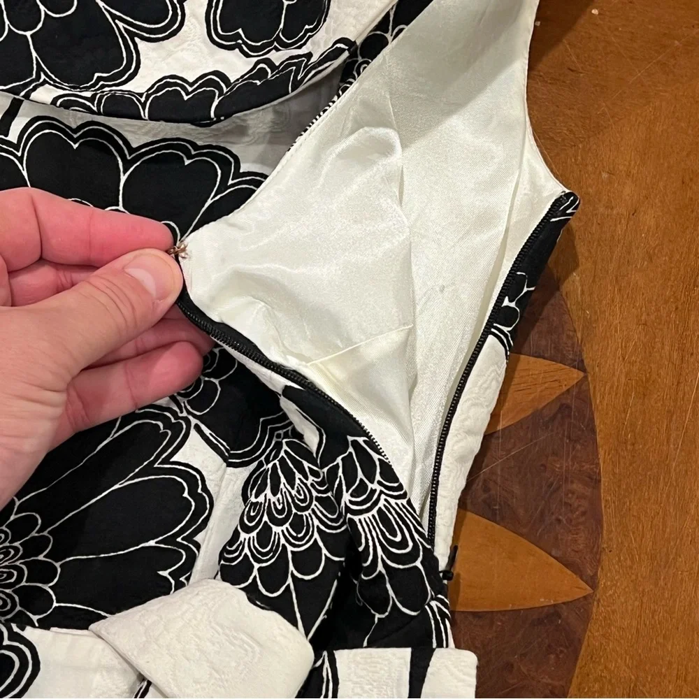 Kate Spade x Florence Broadhurst Cameo Party Dress Japanese Floral 4 Black/White